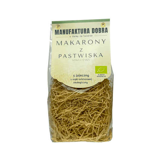 EKO Makarony z Pastwiska – Nitka Cienka ORKISZOWA 5-jajeczna – 250 g