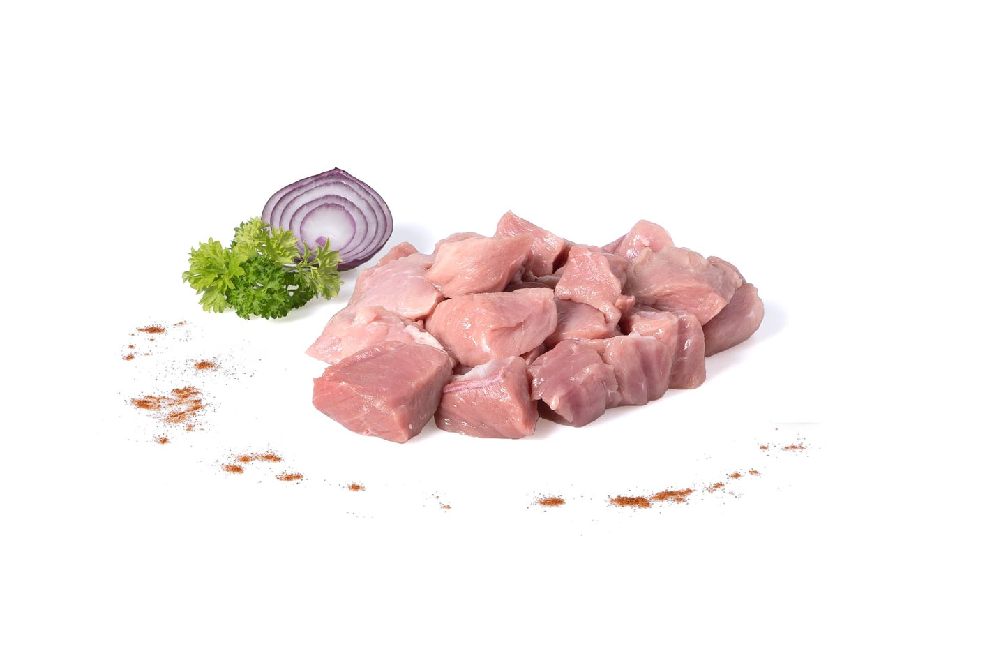 MIĘSO GULASZOWE Z SZYNKI EKO OK. 0,5KG - WASĄG